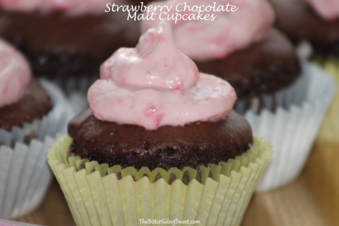 Strawberry Chocolate Malt Cupcakes 