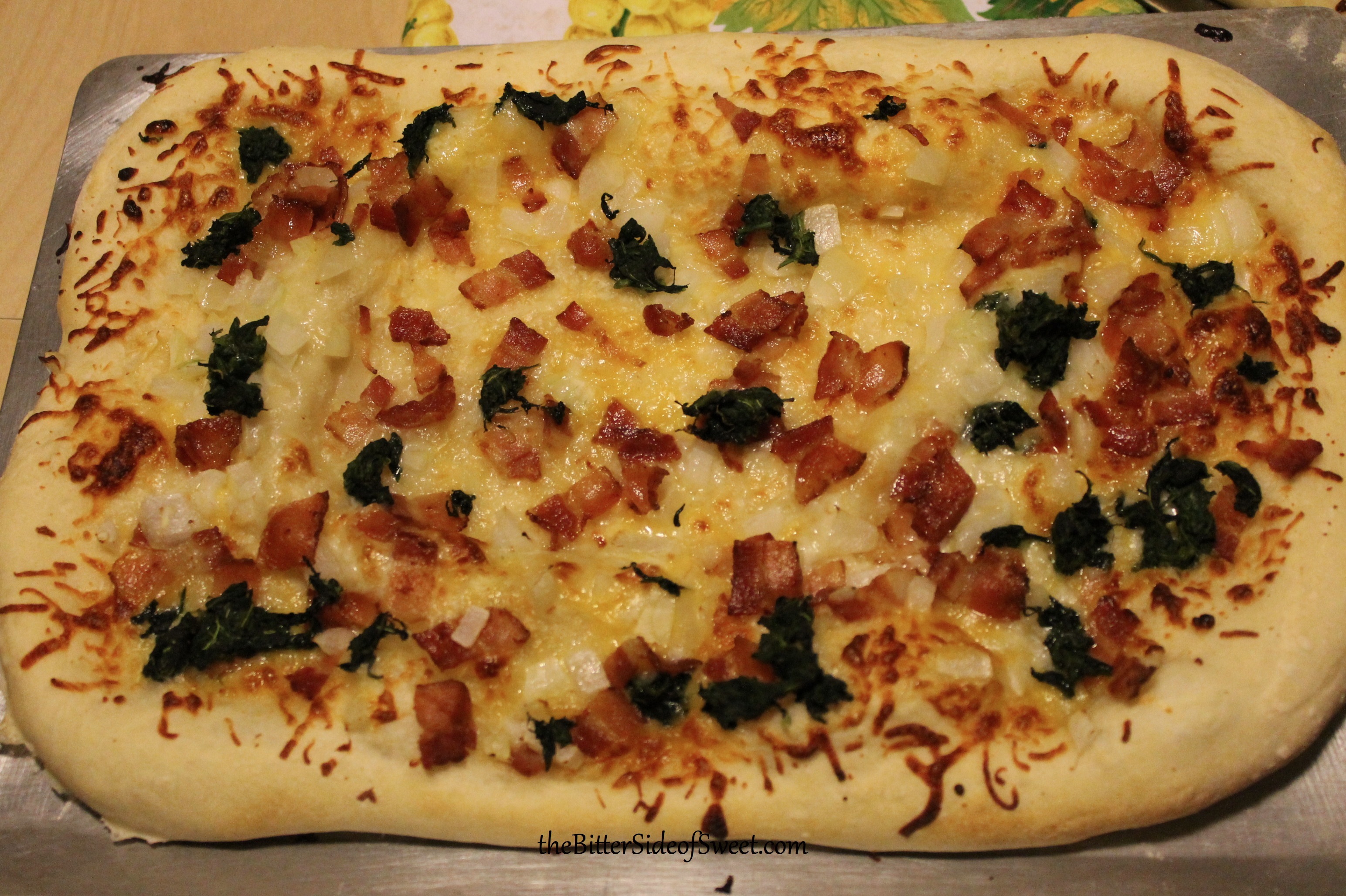Bacon and Spinach Pizza 