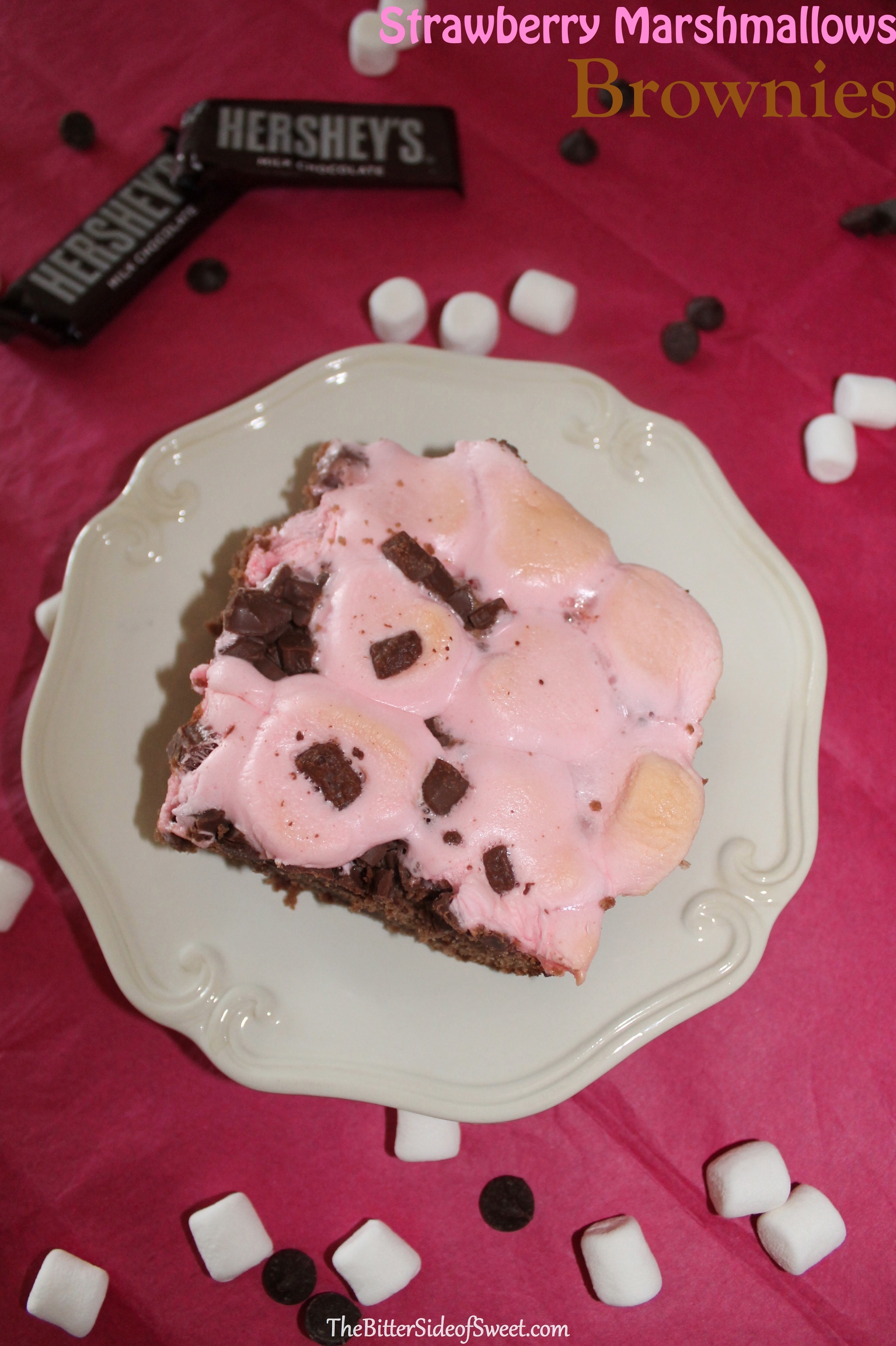 Strawberry Marshmallow Brownies 